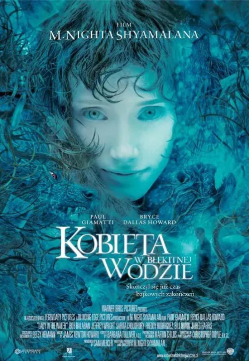 Plakat: Kobieta w błękitnej wodzie