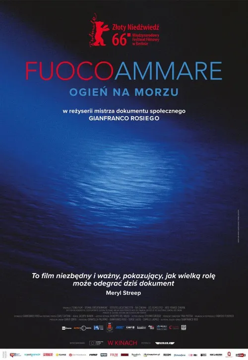 Plakat: Fuocoammare. Ogień na morzu