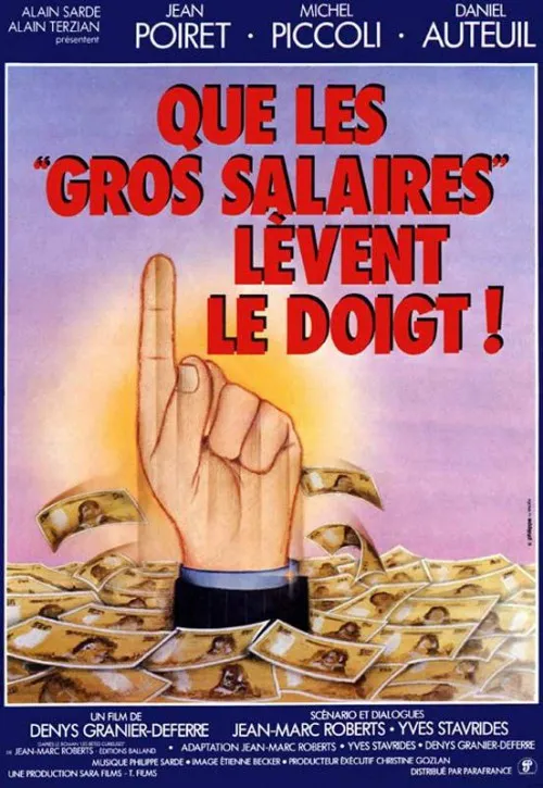 Plakat: Que les gros salaires lèvent le doigt!