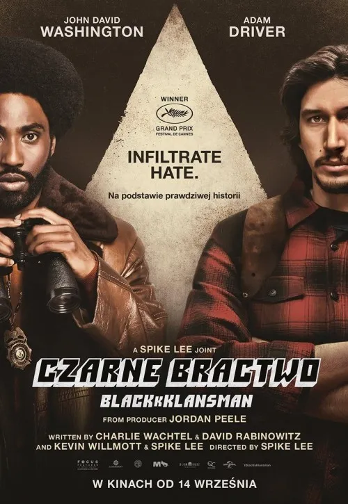 Plakat: Czarne bractwo. BlacKkKlansman