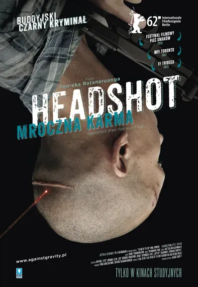 Plakat: Headshot. Mroczna karma