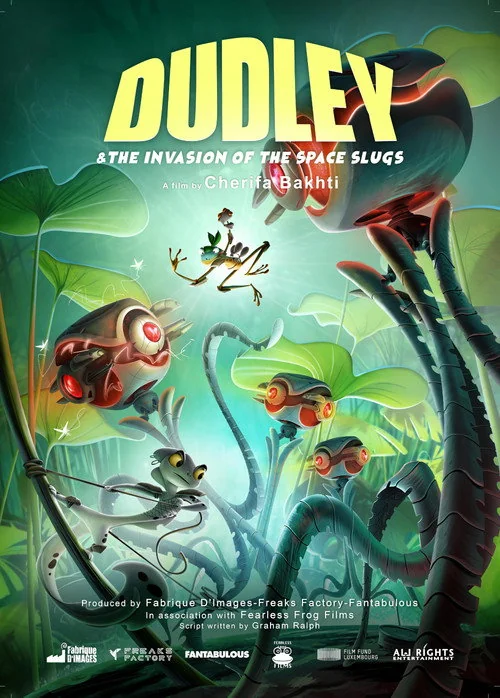 Plakat: Froggy kontra kosmiczne ślimaki