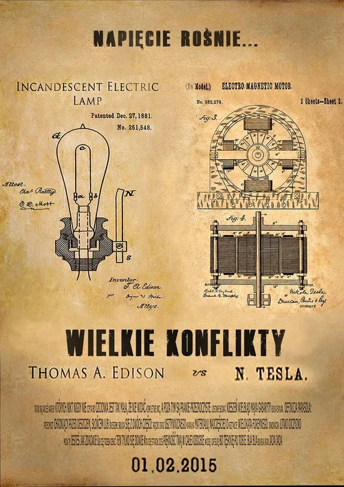 Plakat: Edison vs Tesla