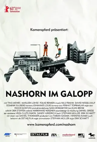 Plakat: Nosorożec w galopie